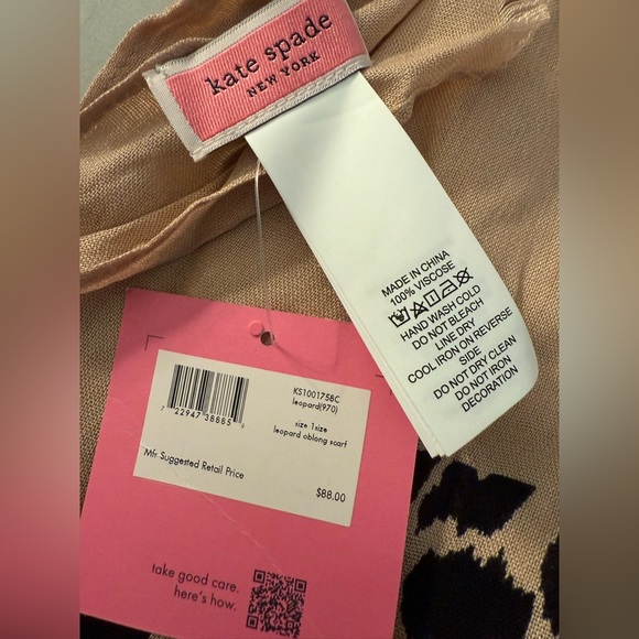 Kate Spade Leopard Print Oblong Scarf - Picture 3 of 4
